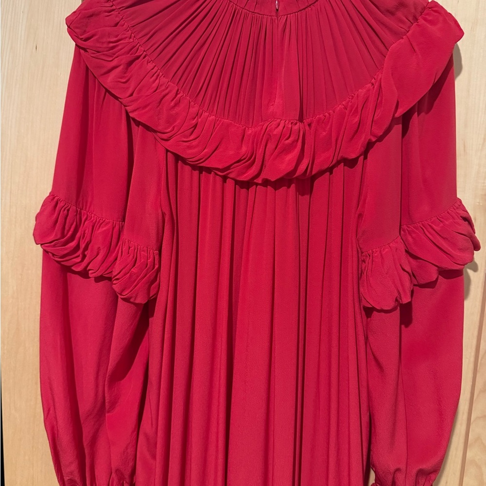 Ulla Johnson Vibrant Red Long Sleeve Dress - Picture 4 of 6